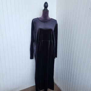 Dress.Com Velvet Maxi Dress Womens Black Evening Cocktail Party Plus Size 1X